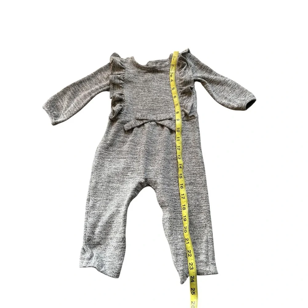 Carter's Just One You Gray Ruffle Long Sleeve Romper Jumpsuit‎ 12M